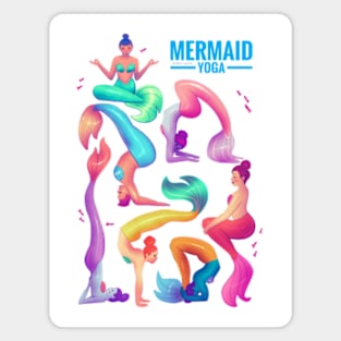 Yoga class with mermaids Magnet